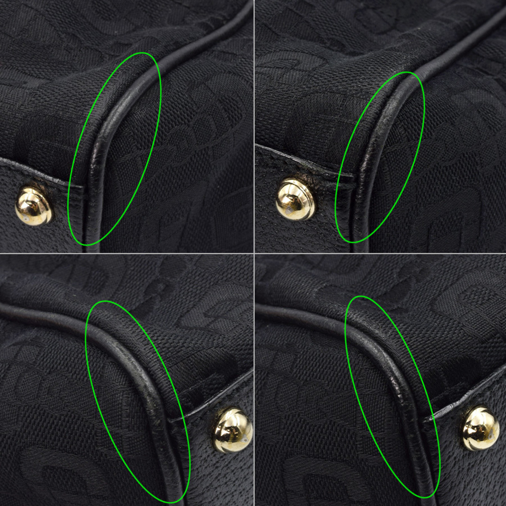 Gucci New Jackie Shoulder Bag Canvas/Leather Black - Picture 9 of 14